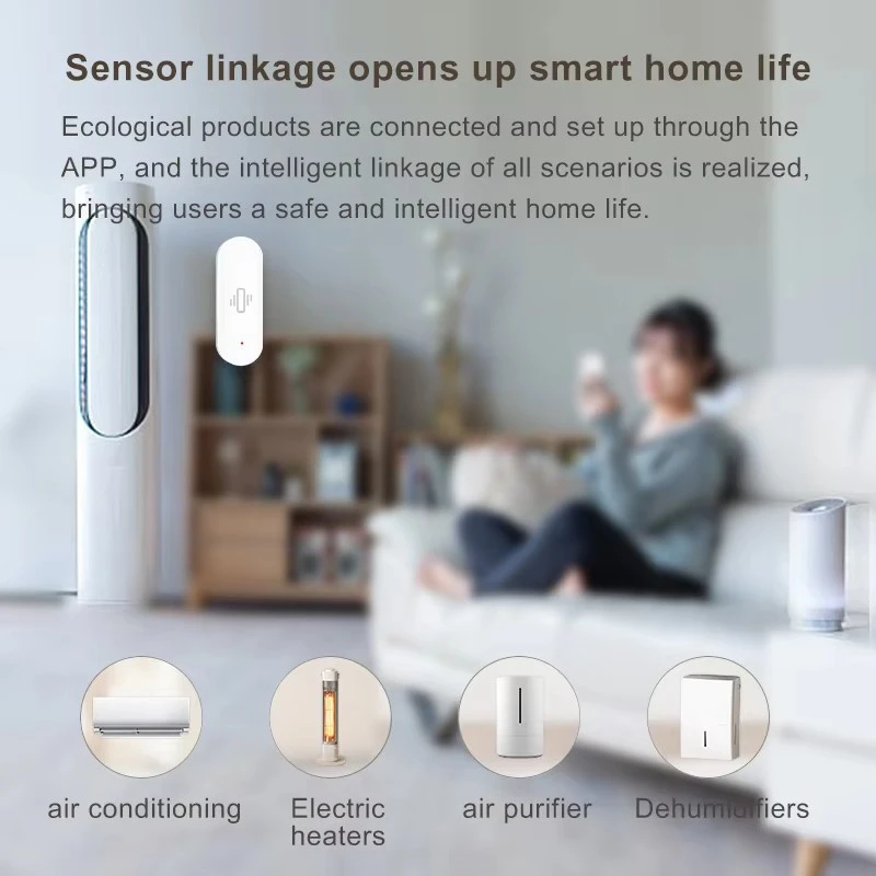 Xiaomi-Sensor de vibración inteligente WiFi, protección de seguridad para el hogar, aplicación Smart Life, grabación de alarma remota en tiempo Real con Alexa y Google