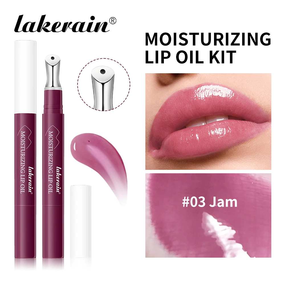 Lakerain Moisturizing Lip Oil Reduce Lip Wrinkles Brightening Lip Serum Plumper Remove Sloughed-off Lips Skin Care Serum Primer