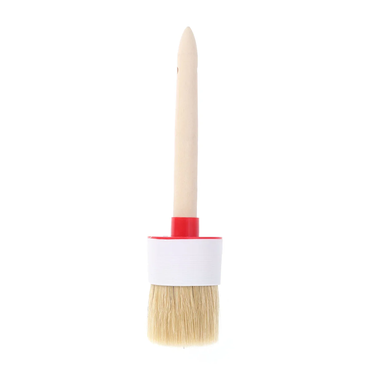 

Round Head Wood Handle Bristle Cleaning Brush Natural Boar Hair Detail Brush for Wheels - 18# (60mm)