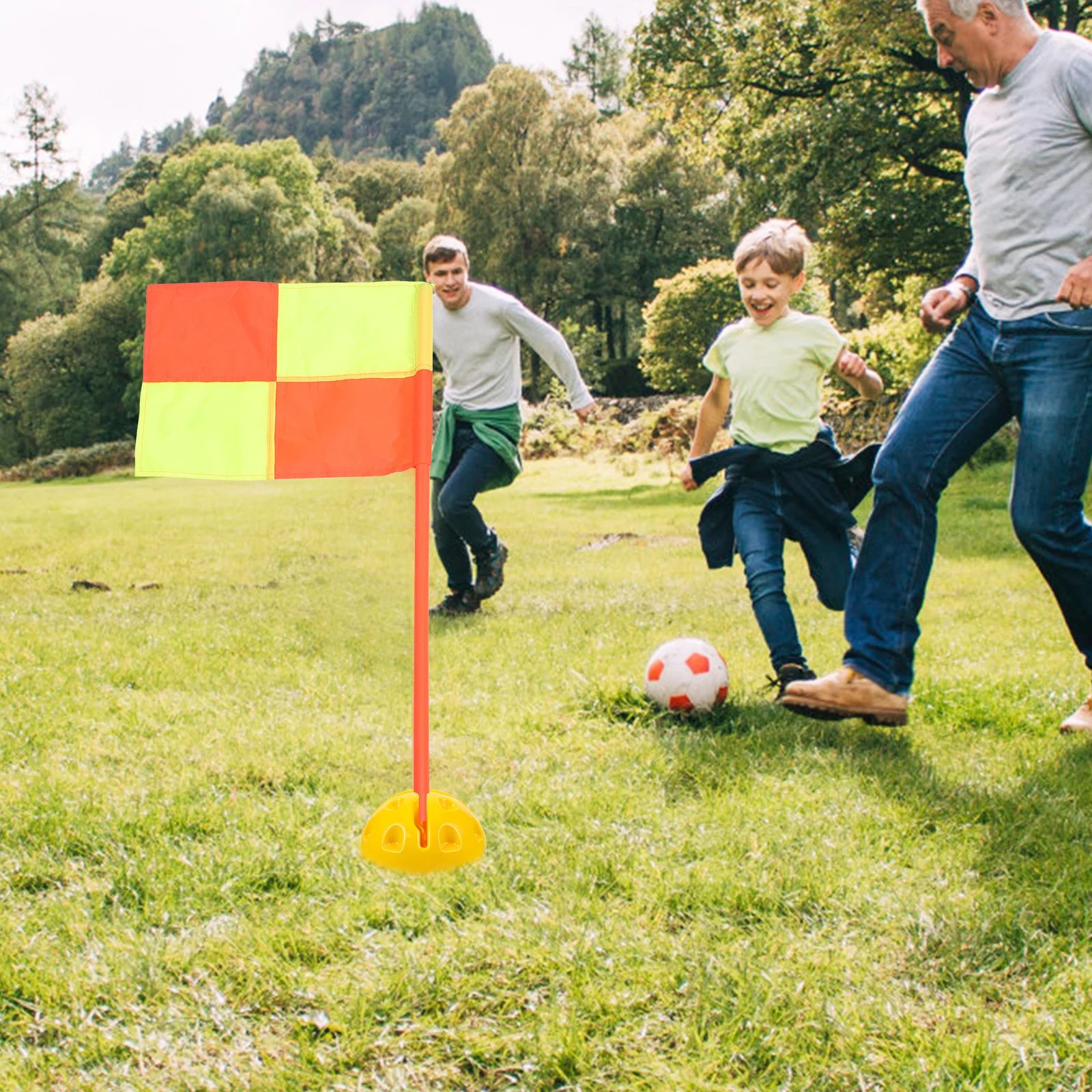 

2pcs Football Flag Base Training Agility Pole Plastic Soccer Equipment Support Yellow Sport Supplies Basketball Training