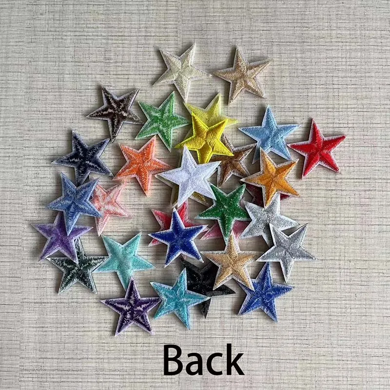 10PC/ 3*3CM Five-Pointed Star Iron On Stickers Badges Embroidery Applique Patches,Mini Patch Vetement Thermocollant For Clothing