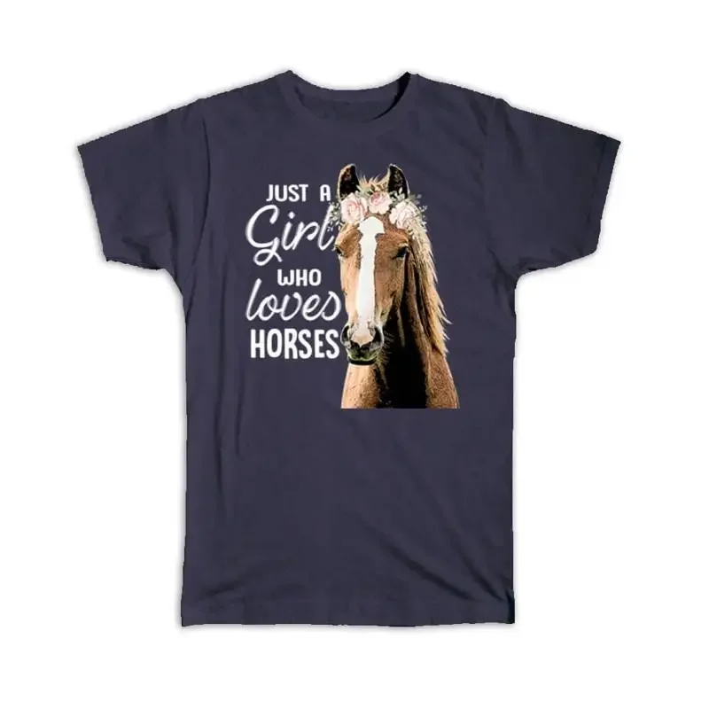 For Girl Who Loves Horses Cute Animal Flowers Wall Poster Best T shirt