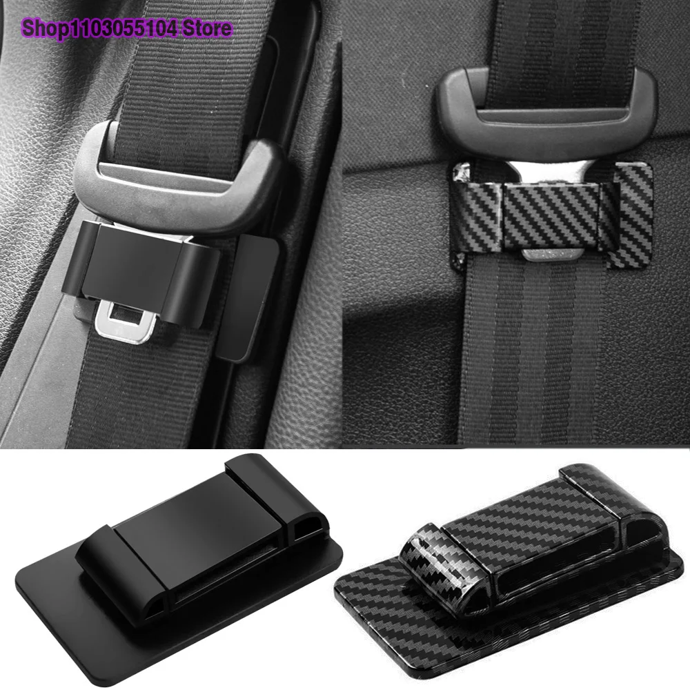 

Universal Carbon fiber Black Car Seat Belt Fixing Clips Auto Seat Belt Holder Stabilizer Car Accessories