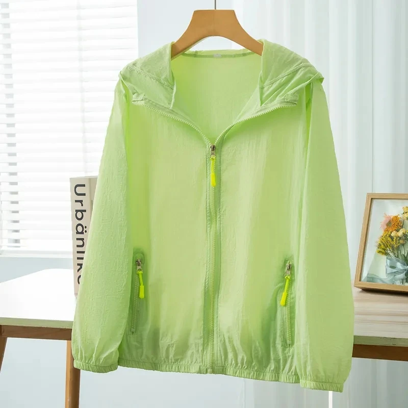 Female Little Fresh Hooded Breathable Sunscreen Jacket New Women Leisure Ultraviolet-proof Hooded Sun Protection Tops Thin Coat