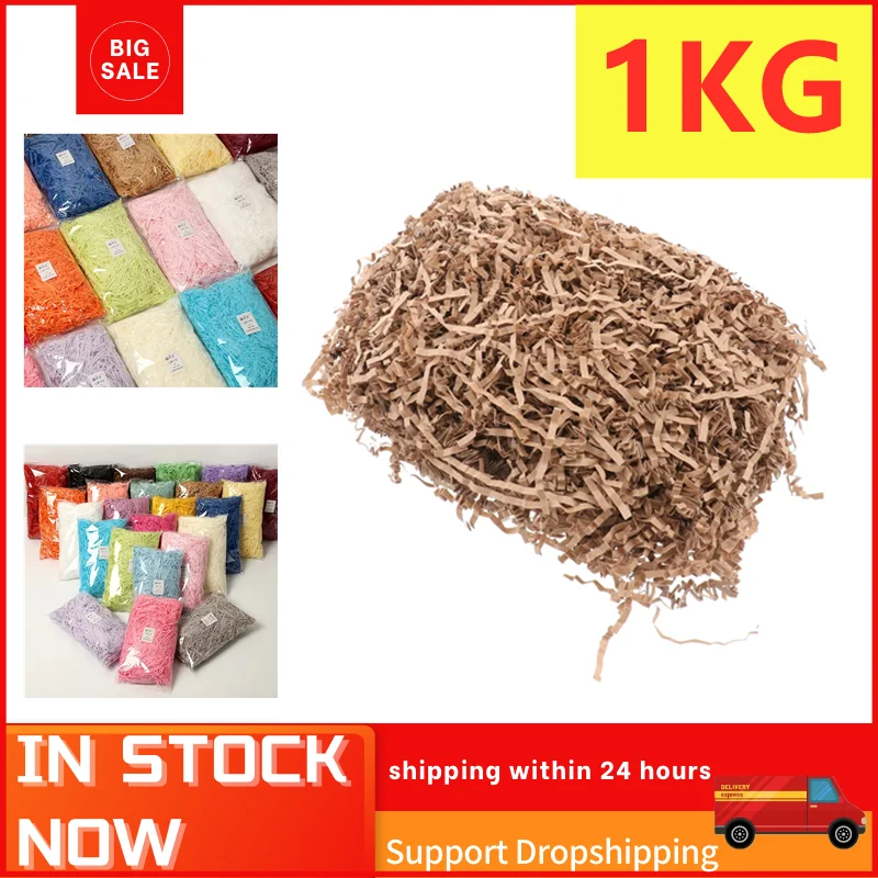 1KG New Crinkle Cut Paper Shred Filler Shredded Gift Box Filler Wedding Supplies For Gift Wrapping Basket Filling Paper Crinkle