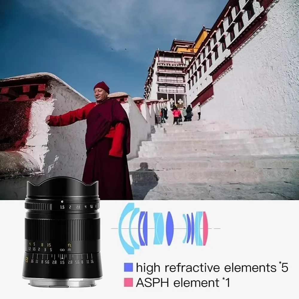 TTARTISAN 21mm F1.5 Full Frame Ultra Wide Angle Large Aperture Manual Focus Fixed Camera Lens For Nikon Z Leica M Mount Camera