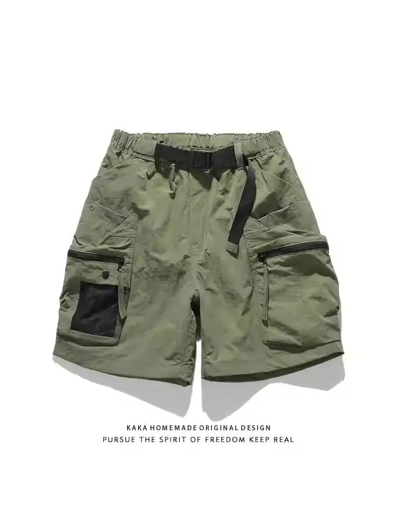 

Casual Outdoor Men's Shorts with Pockets Straight Leg Loose Fit Summer Nylon Five-Quarter Length Citywalk Fashion Trend
