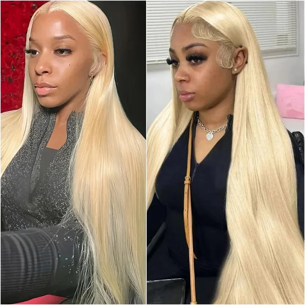 613 Bone Straight Honey Colored Human Hair Lace Closure Wig Blonde 13x6 Hd Transparent Lace Front Wigs 100% Brazilian dla kobiet