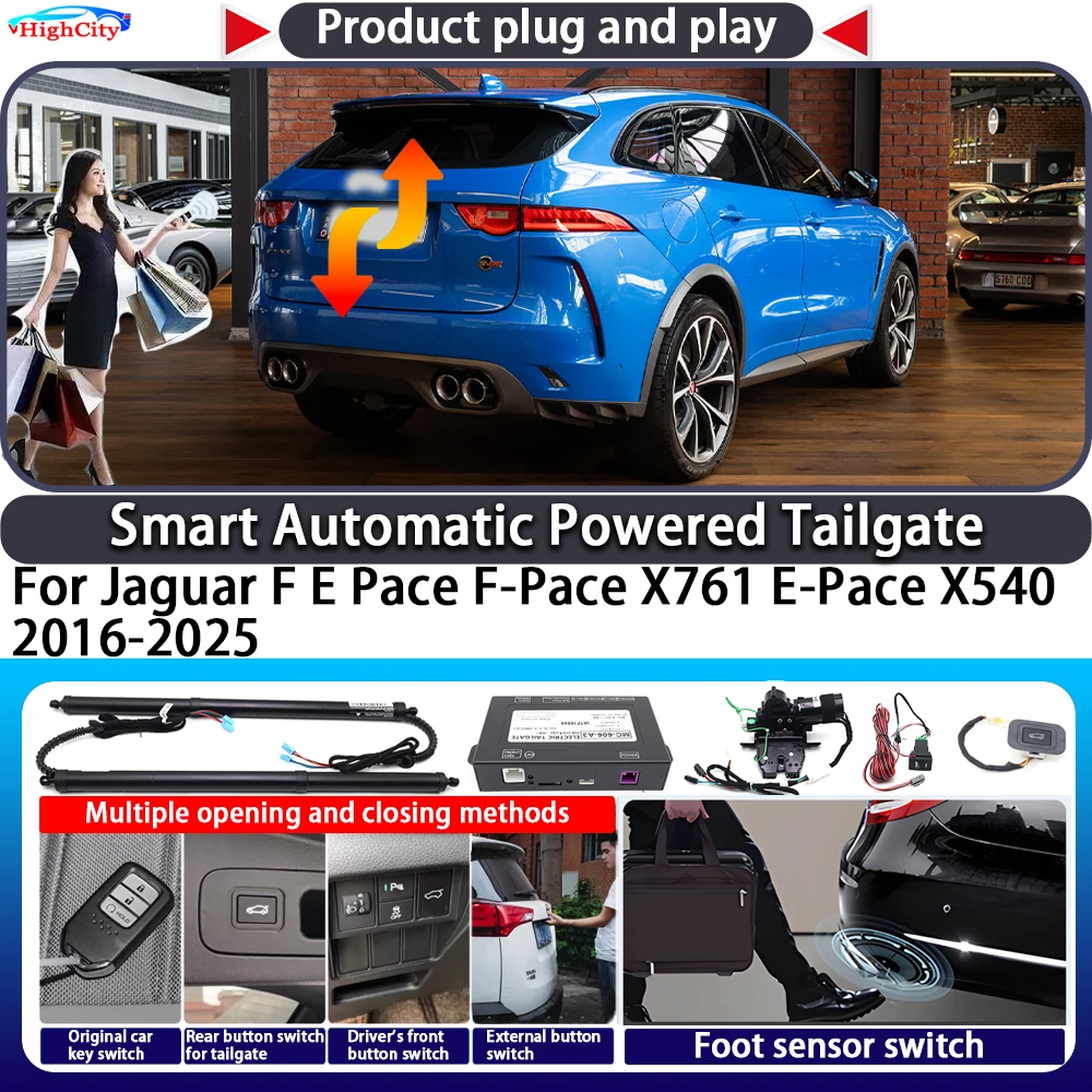 For Jaguar F E Pace F-Pace X761 E-Pace X540 2016-2025 Smart Automatic Powered Tailgate Key Lift Close Electric Power Tailgate