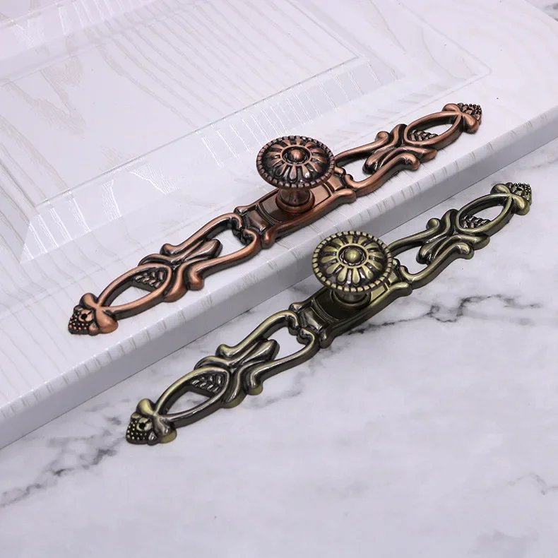 2Pc Simple European Wardrobe Qinggu Single Hole Aluminum Alloy Handle Cabinet Door Handle Antique Drawer Furniture Hardware