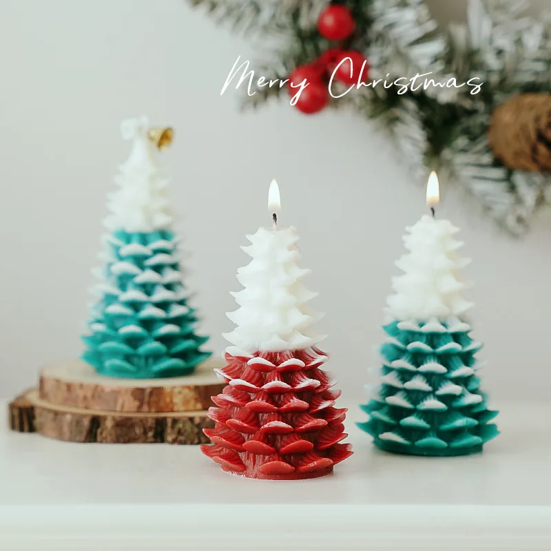 

Handmade Large Cedar Christmas Tree Silicone Molds for Candle Soap 3D Christmas Tree Aromatherapy Candle Mold