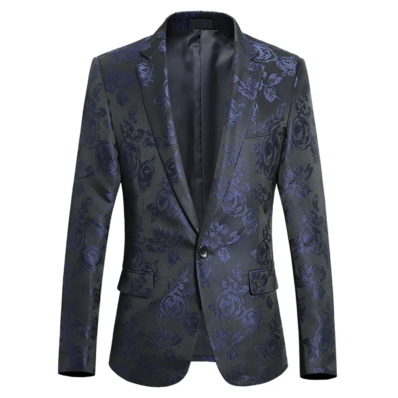 

Men Blazers Banquet Party Prom Ball Slim Fit Wedding Tuxedo Suit Jackets Shawl Lapel Stage Costume Nightclub Singer Host Dancer