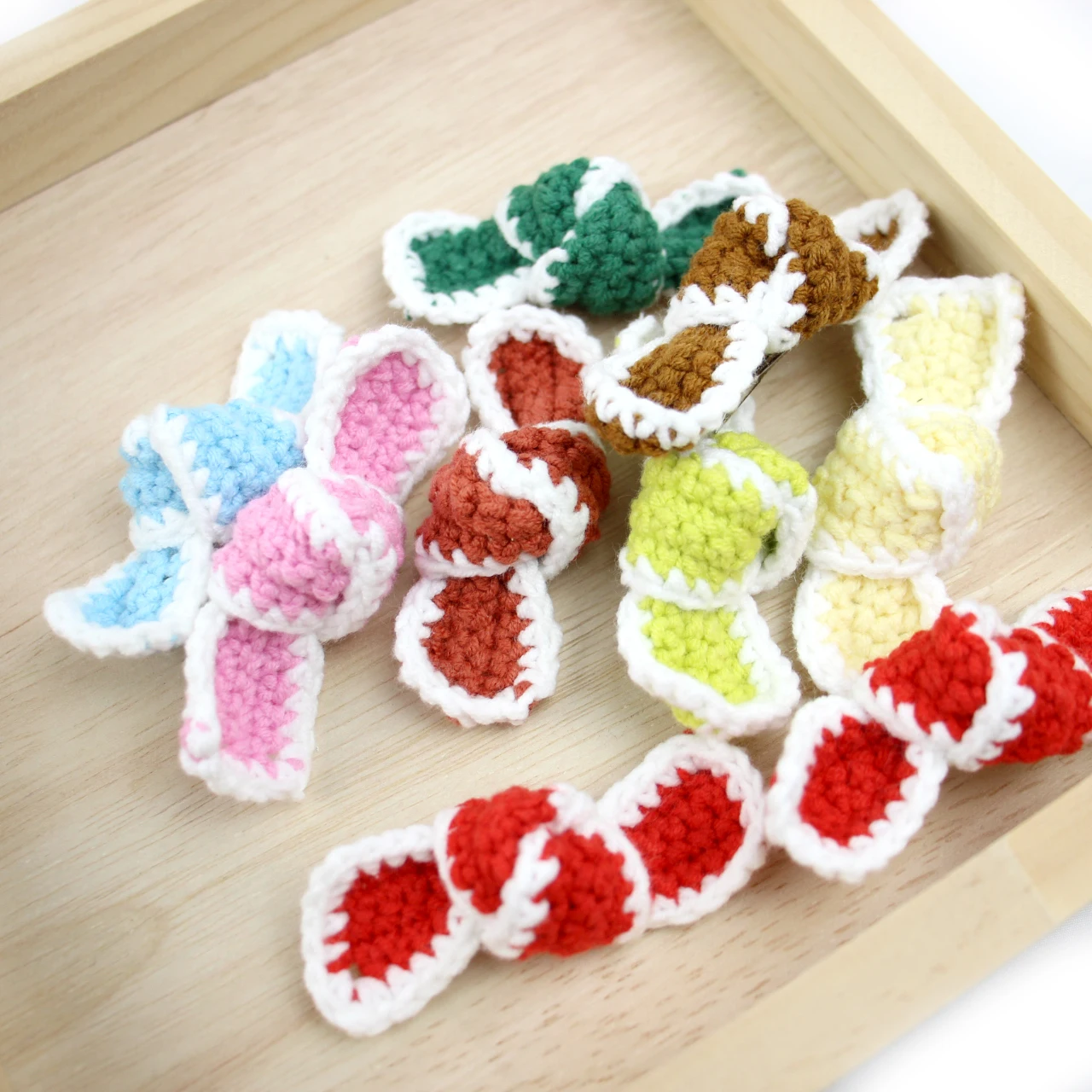 

1pc Baby Girls Hair Pins Crochet Knitted Sweet Princess hairbows Snap Clips Hairgrips Handmade Safety children hair Accessories