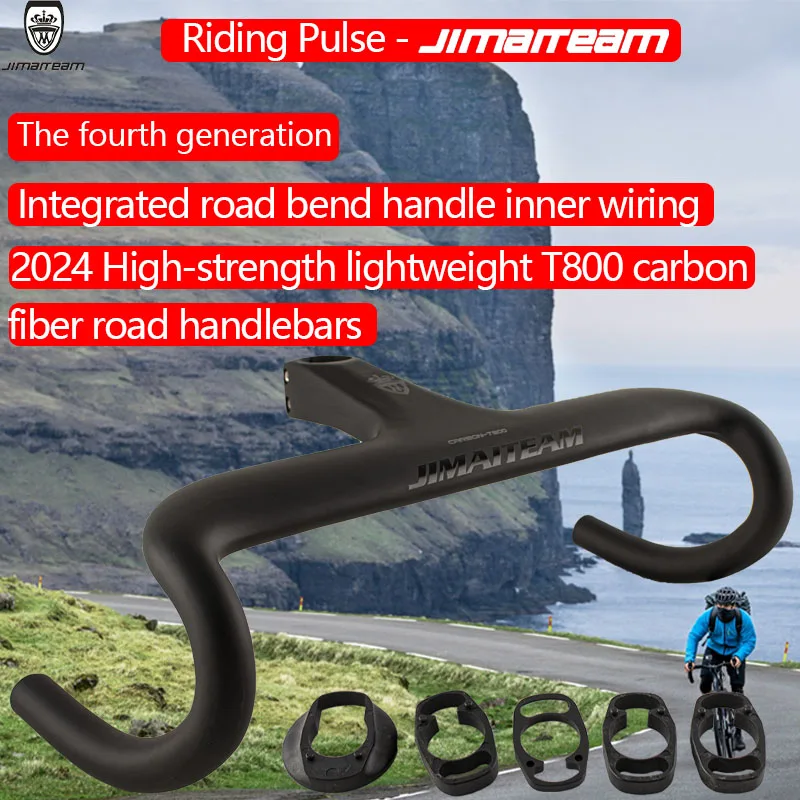 JIMIATEAM Full Carbon T800 manubrio per bicicletta integrativo per bici da strada con distanziatori manubrio da ciclismo Matt