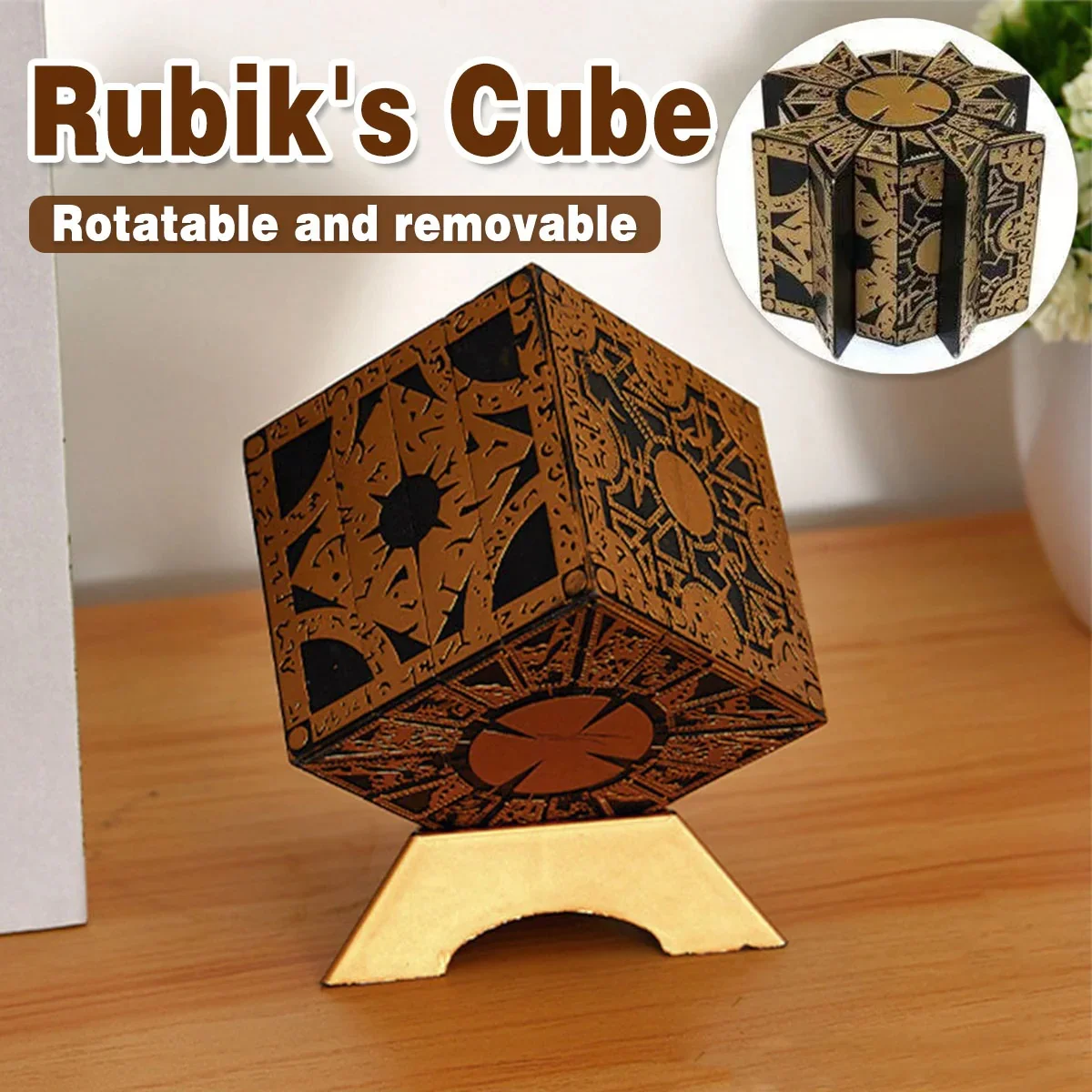 

Рабочая головоломка-замок Lemarchand's Lament Configuration от Hellraiser Creative с разборным замком, в виде магического куба, для декора дома