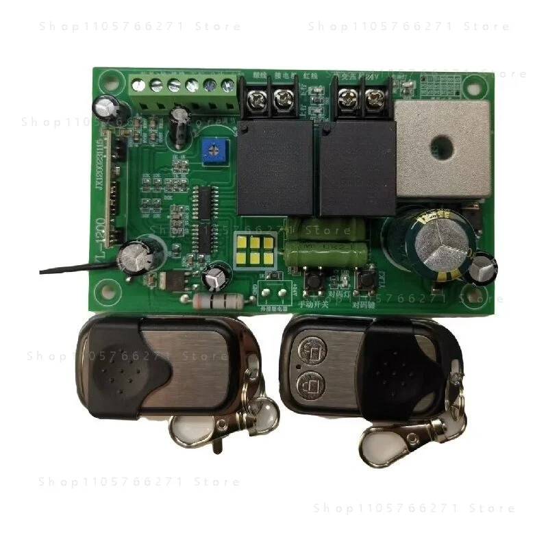 24V General Mechanical Limit Garage Door Motherboard 315M433M Flap Door Controller Receiving Board with Dual Remote Control
