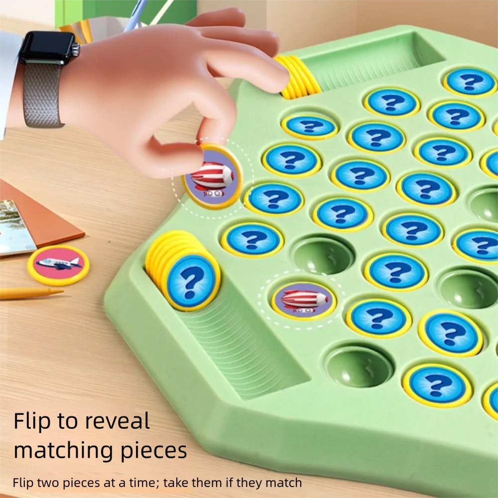 لعبة الذاكرة فليب الفاكهة، شطرنج فليب الذاكرة مع بطاقات منقوشة، تدريب التركيز على شطرنج الوجه على شكل حيوان مع رقعة الشطرنج