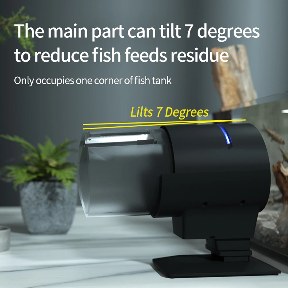 ZYFeeder 1pc WIFI Version Smart Fish Feeder Black Fish Tank Feeder Automatic Fish Feeder for Aquariums - Smart Timing