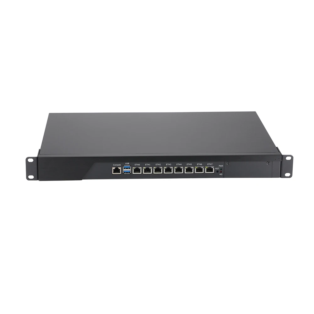 1U Firewall Appliance, HUNSN RS45,Intel Core I3 I5 /I7,OPNsense, VPN, Network Rackmount,AES-NI, 8 x Intel RJ45 LAN, Console, VGA