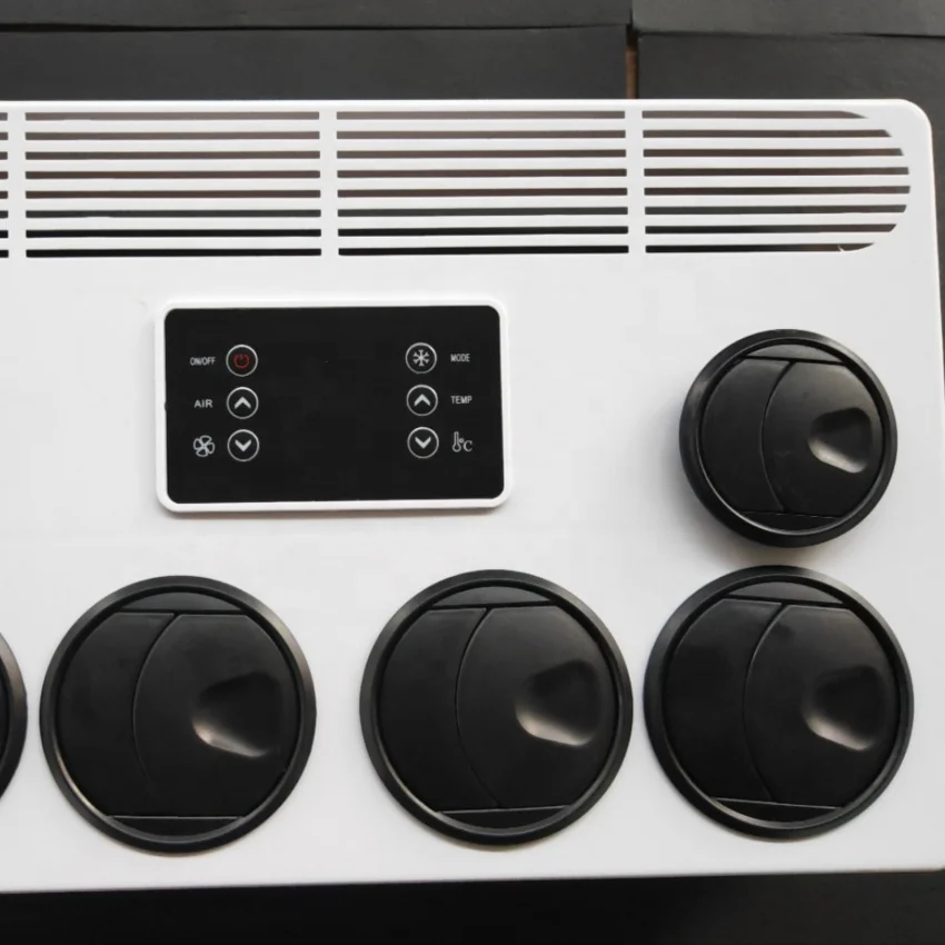 مراوح مزدوجة فان تكييف السقف 12 فولت على السطح شاحنة المقصورة التيار المتناوب الكهربائية 24 فولت مكيف هواء وقوف السيارات #3