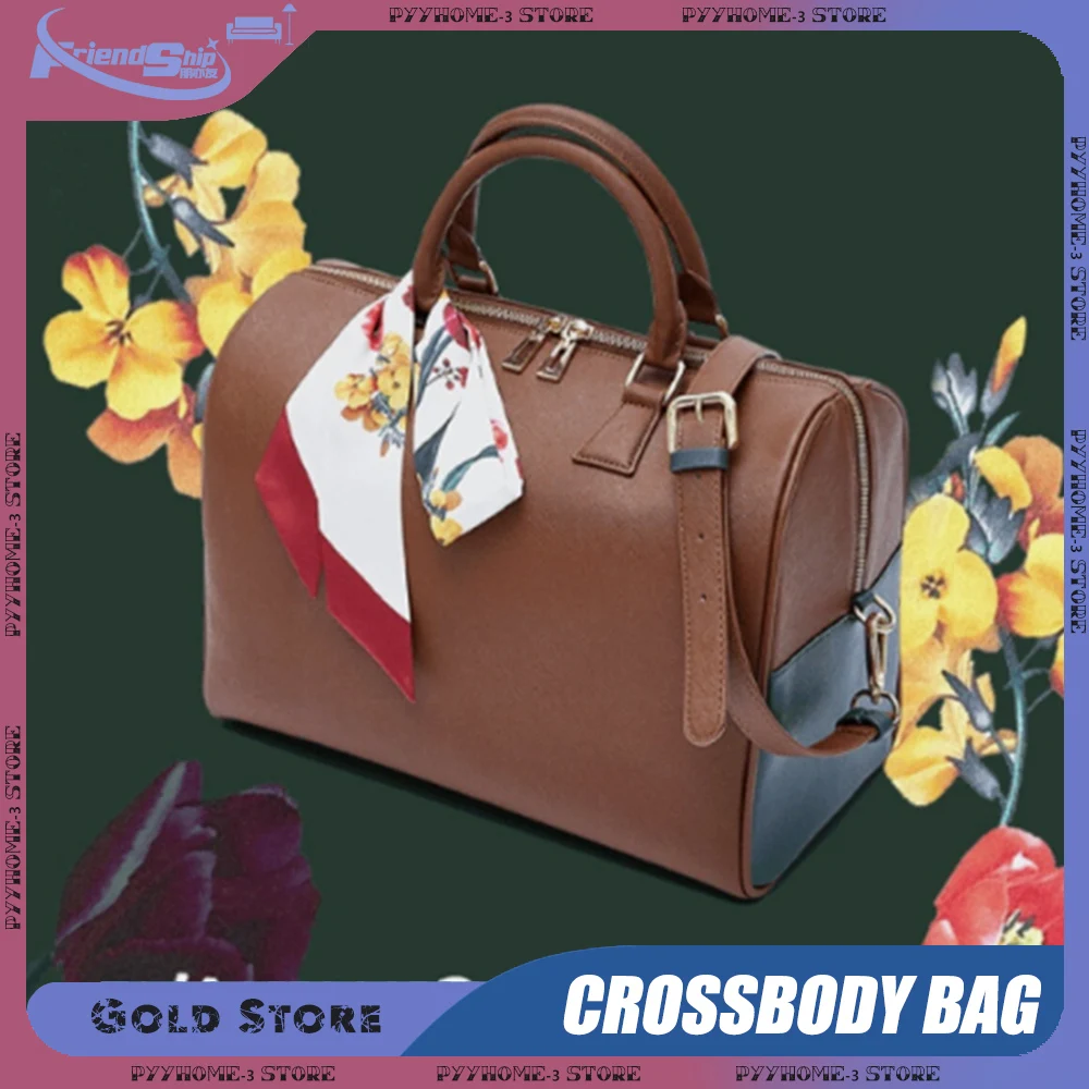 

Crossbody Bags Boston Bag Suitable for Both Men and Women Boston PU Commuting Shoulder Bag Silk Handbag Travel Bag Holiday Gift