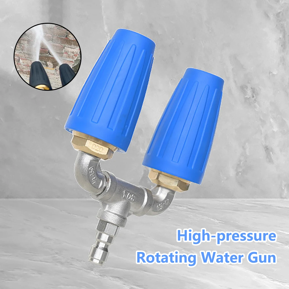 

High-pressure Water Gun Rotating Nozzle TIP1/4 4000PSI Aluminum Alloy Rotating Nozzle With Stainless Steel Three-Way Water