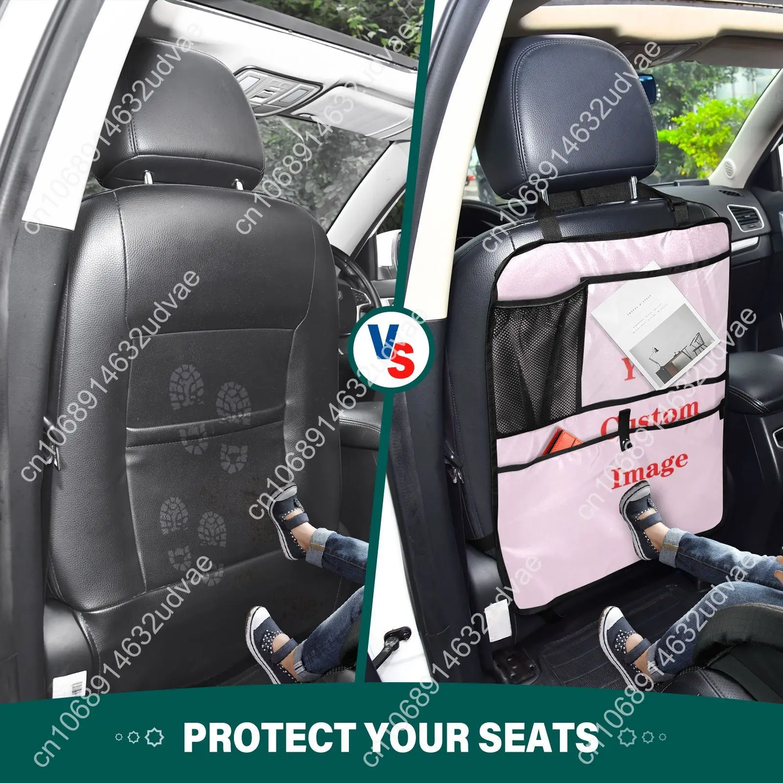 Car Universal Seat Back Organizer Multi-Pocket Storage Bag Custom Pattern Automobiles Interior Accessory Stowing Tidying