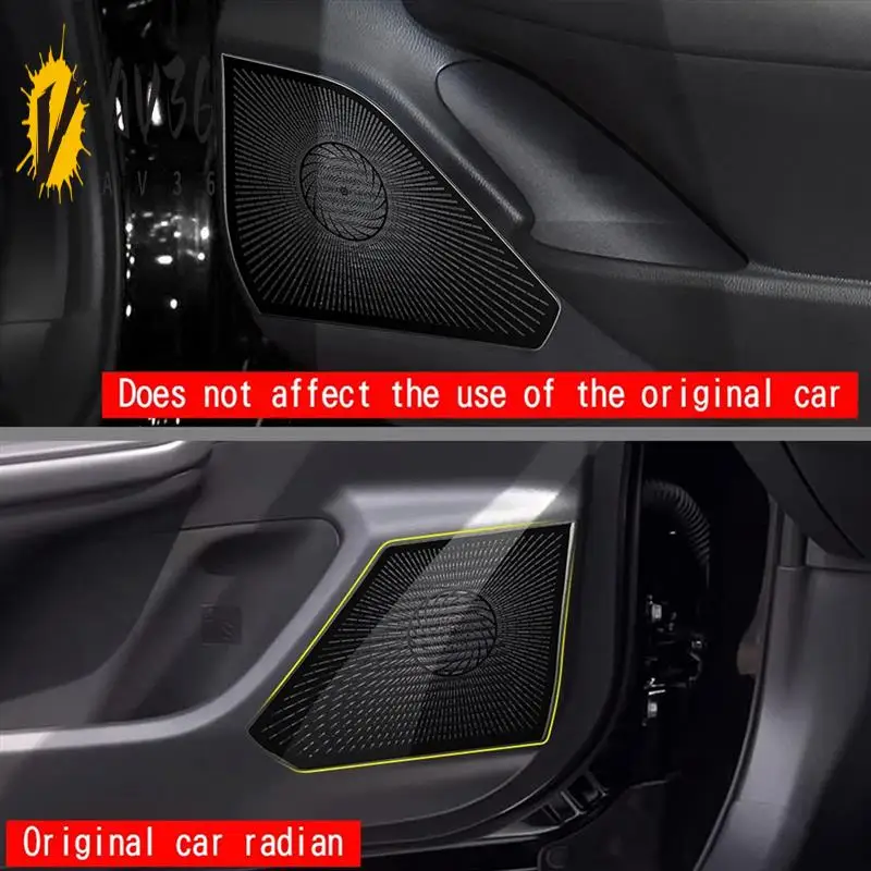 

AV36-Car Door Horn Covers Stainless Steel Door Horn Frame Interior Accessories For Toyota Prius 2023+