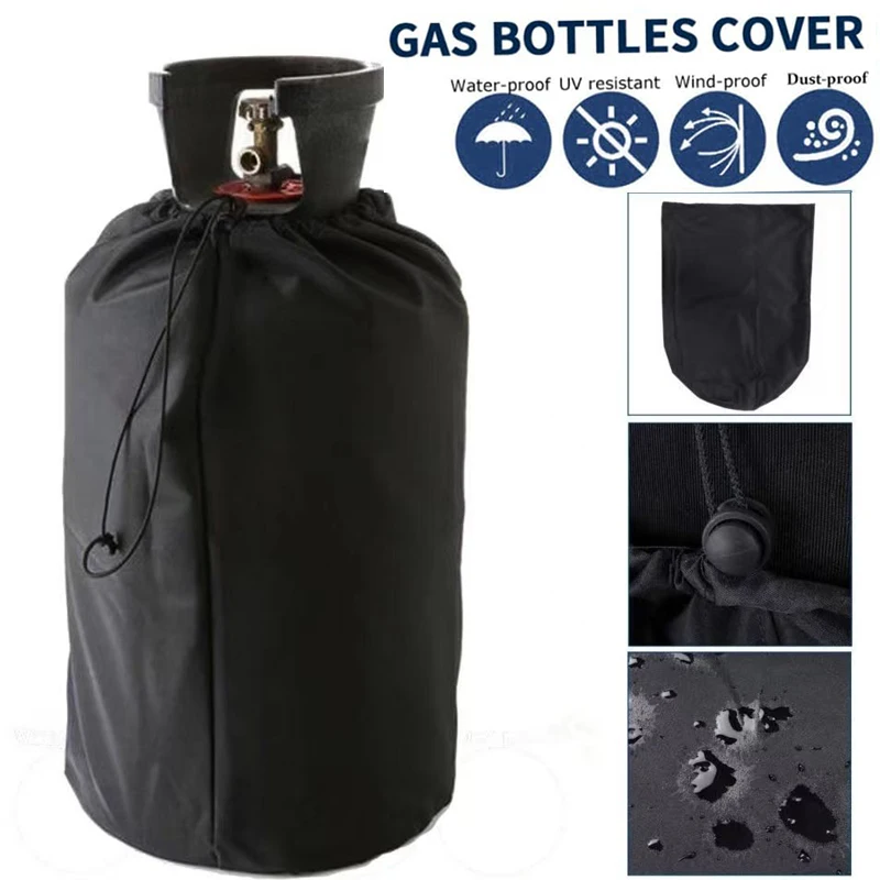 

210D Oxford Cloth Gas Tank Cover Outdoor Small Propane Tank Cover Waterproof Dustproof UV-Resistant Gas Bottle Cover for Kitchen