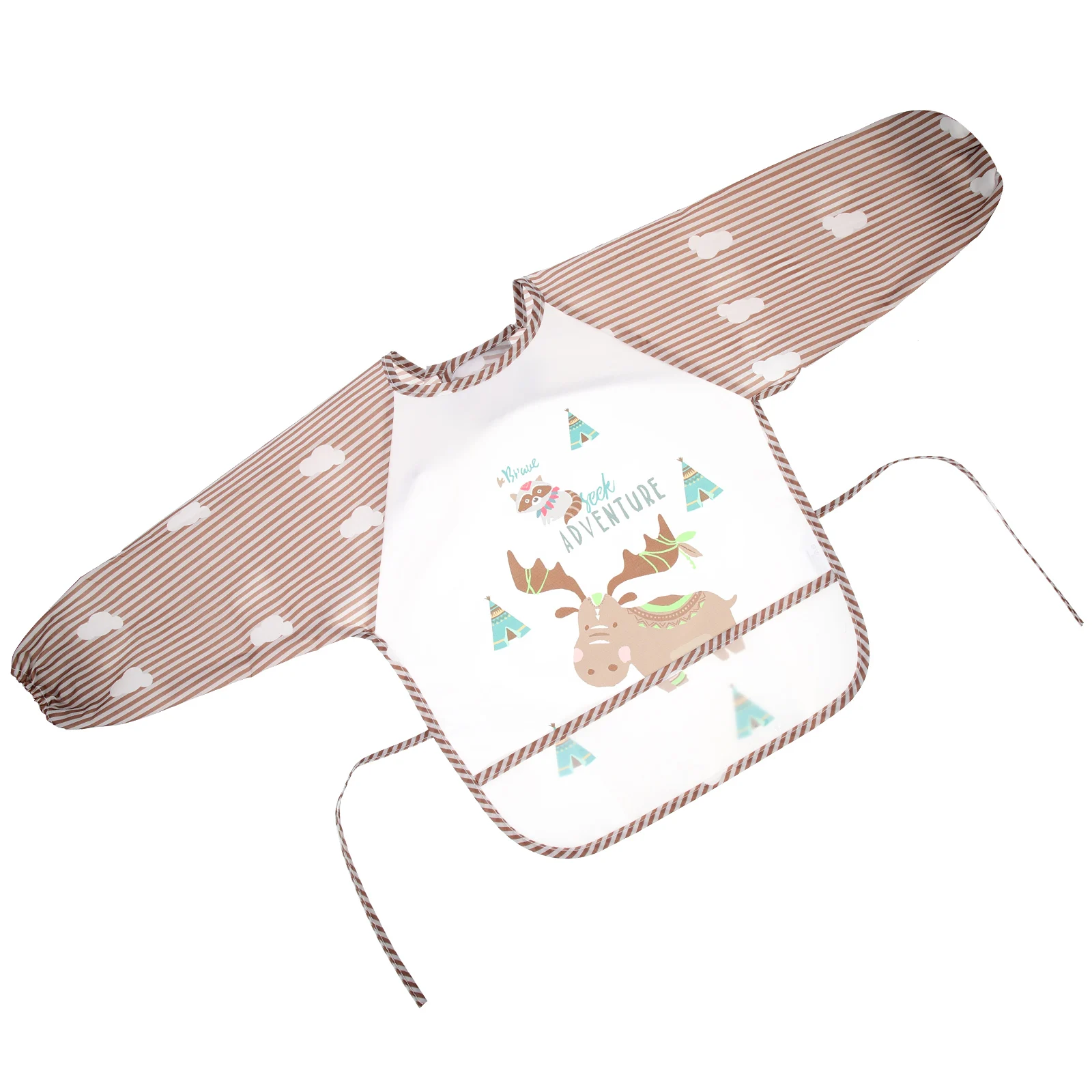 

Baby Waterproof Bibs Sleeves Pocket for Feeding Art Smock Drool Catcher Food Protector Non Slip Neckline EVA Material