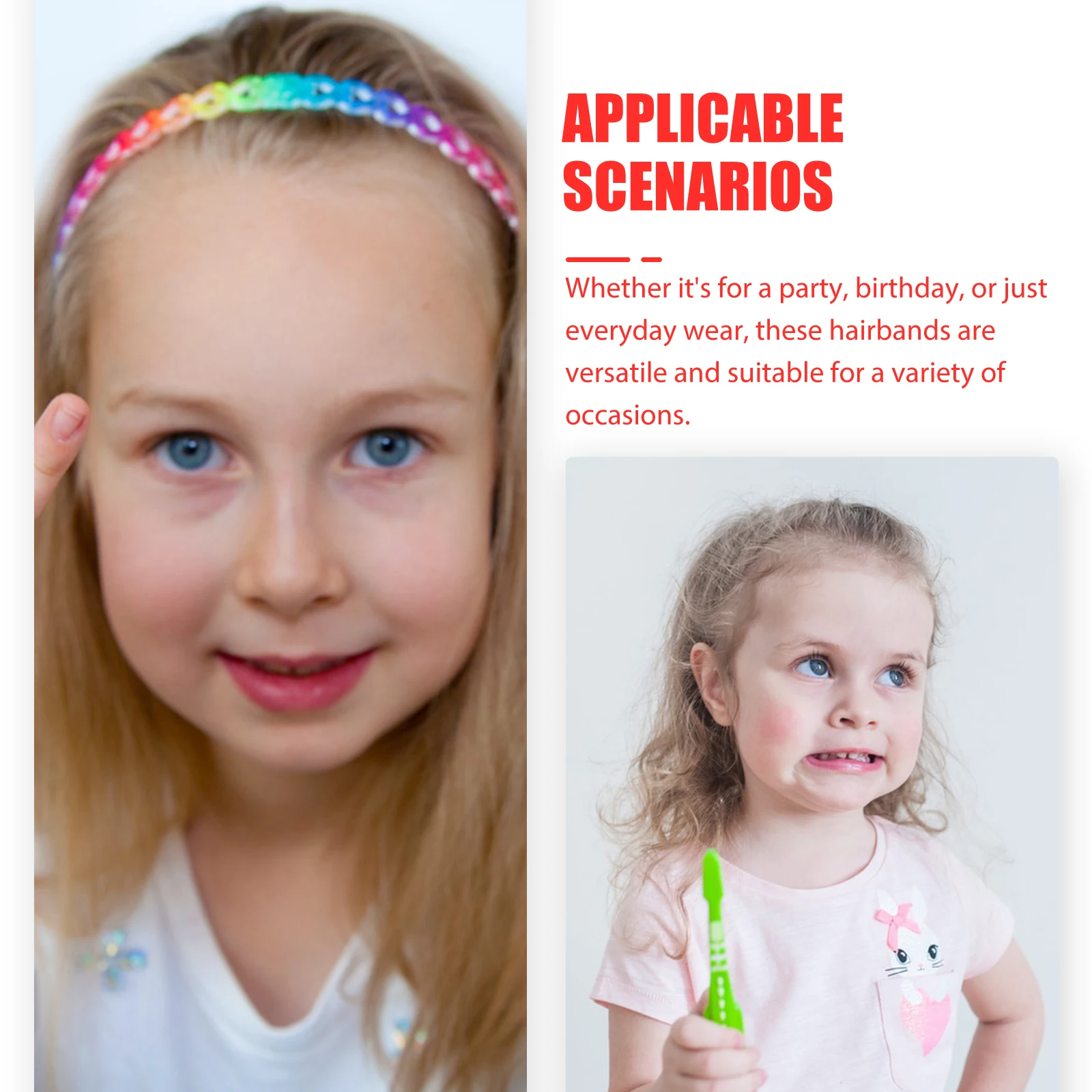 

2pcs Headband Hair Accessories Girls Red Fabric Bows Ribbon Child Bow Headbands Fashionable Daily Use Safe Cloth Materials