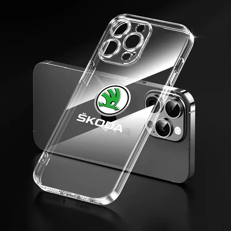 Sports Car Skoda Luxury TPU Phone Case For Apple IPhone 13 12 15 14 Pro Max Mini SE XR X XS Max 6 11 8 7 plus New Fashion Cover