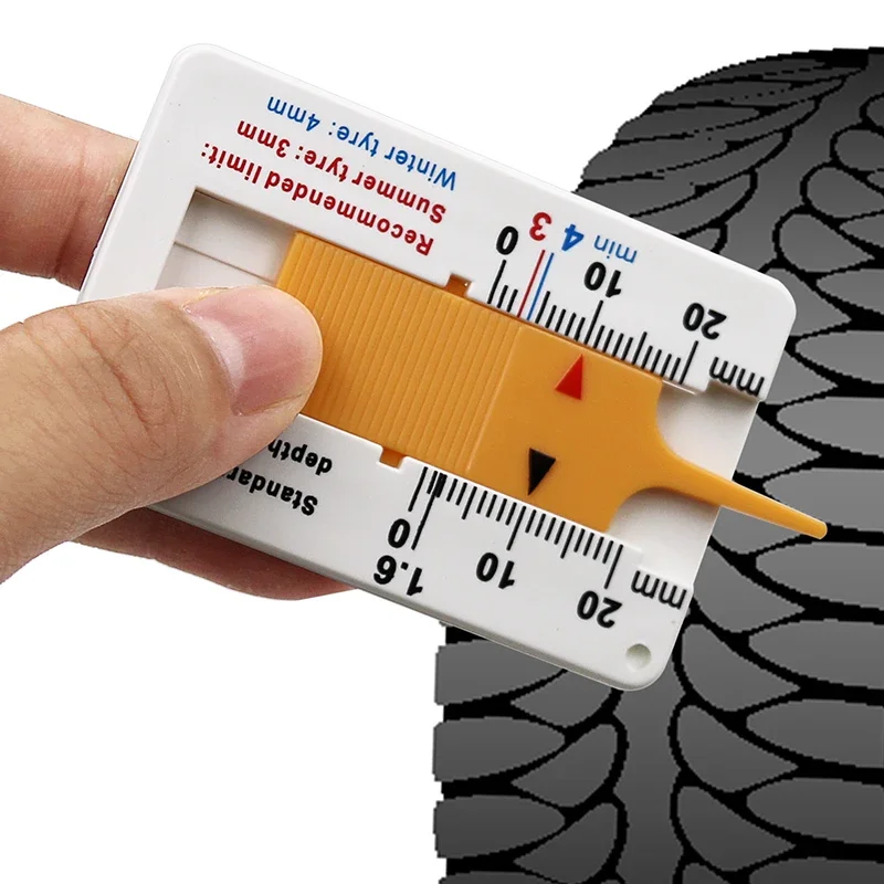 Car Wheel Tire Depth Gauge 0-20mm Tyre Tread Depthometer Depth Indicator Gauge Motorcycle Trailer Van Measure Tool Depth Gauge
