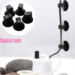 5pc Black Aquarium Suction Cup Clip Oxygen Tube Power Cord Buckle Fish Tank Wire