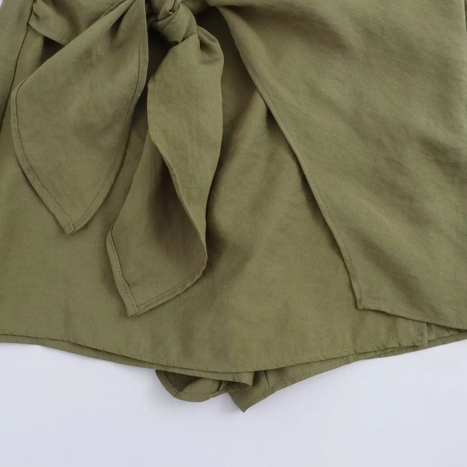 Shorts asymétriques décontractés pour femmes avec décoration de nœud, jupes rétro, taille haute, fermeture à glissière latérale, mode chic, nouveau, 2024