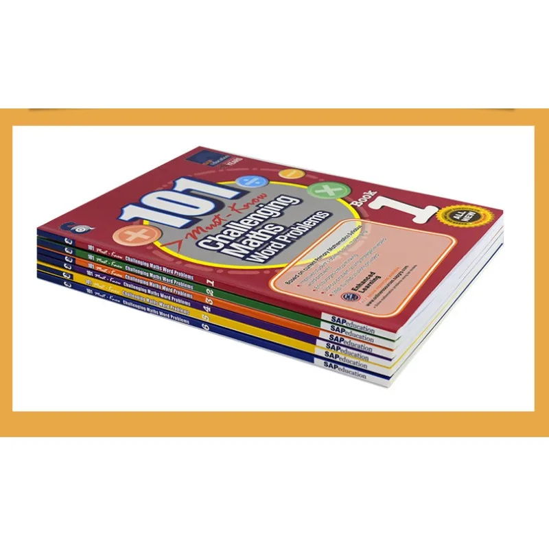 best seller New 6 Pcs/Set 101 Challenging Maths Word Problems Books Singapore Primary School Grade 1-6 Math Practice Book