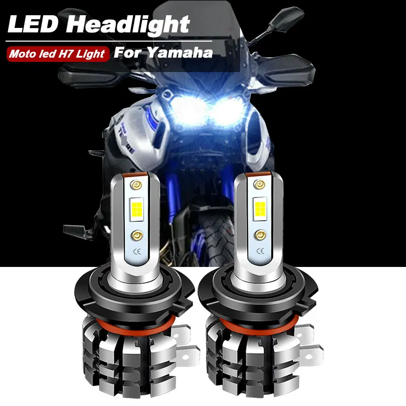 2PCS Motorcycle H7 LED Headlight Bulbs 9600lm 6000k For Yamaha Super Tenere XTZ1200 2012-2021 Upgrade Kit high Low beam Moto