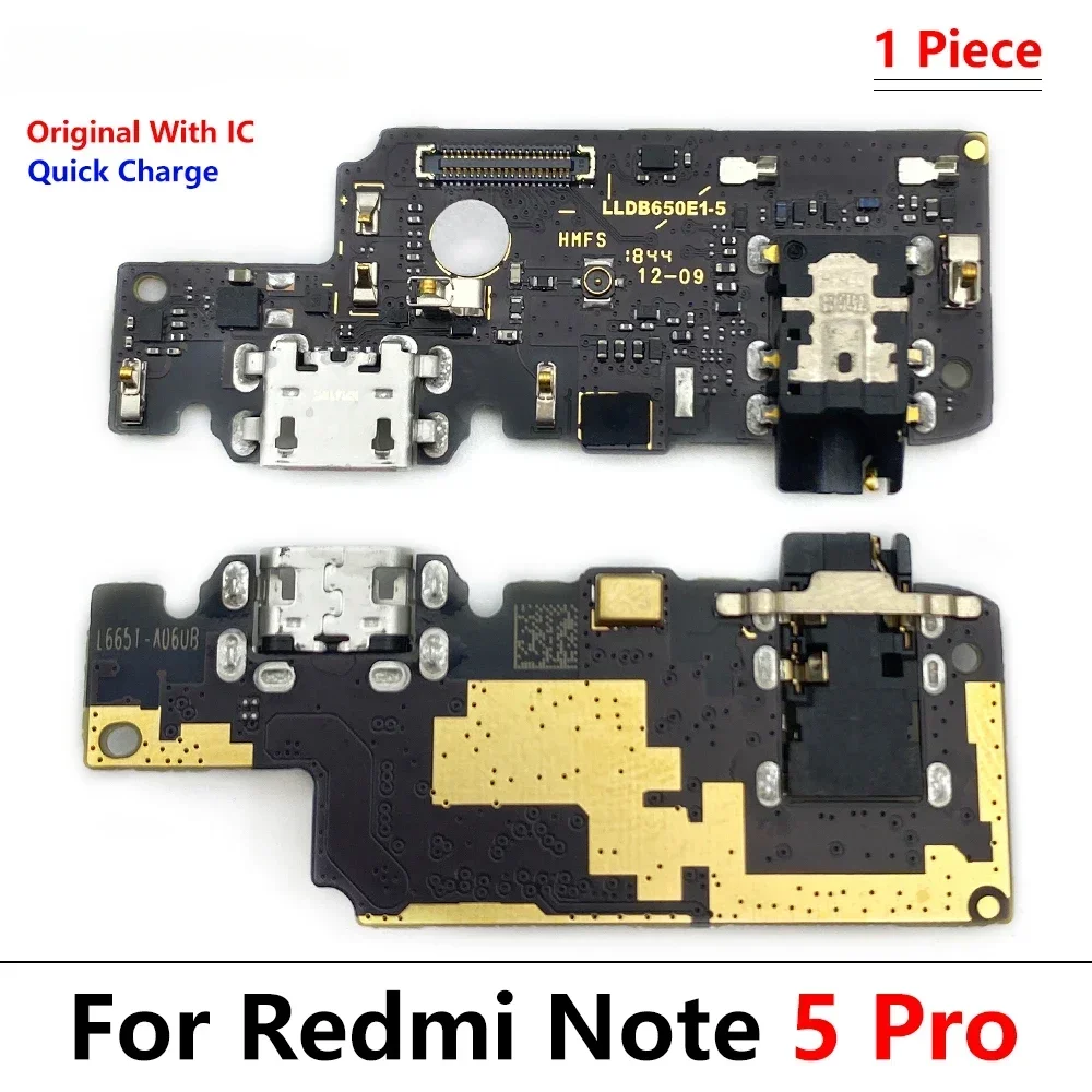 100% Original New USB Charging Charger Port Connector Flex Cable Board For Xiaomi Redmi Note 5 Pro