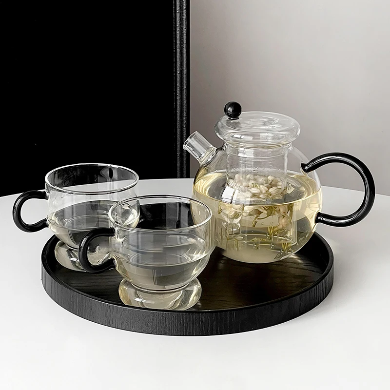 

Retro Heat-resistant Glass Teapot For FlowerAfternoon Tea And Fruit Tea Gongfu Smooth Water Pitcher