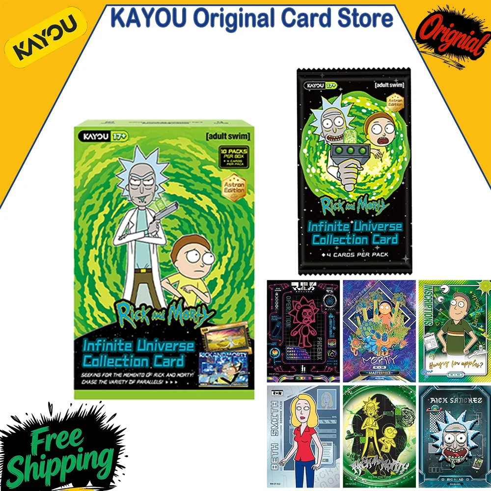 

Genuine KAYOU Rick and Morty Time Series Cards Classic Artwork Re-creation Numbered Limited Edition Collectible Trading Cards