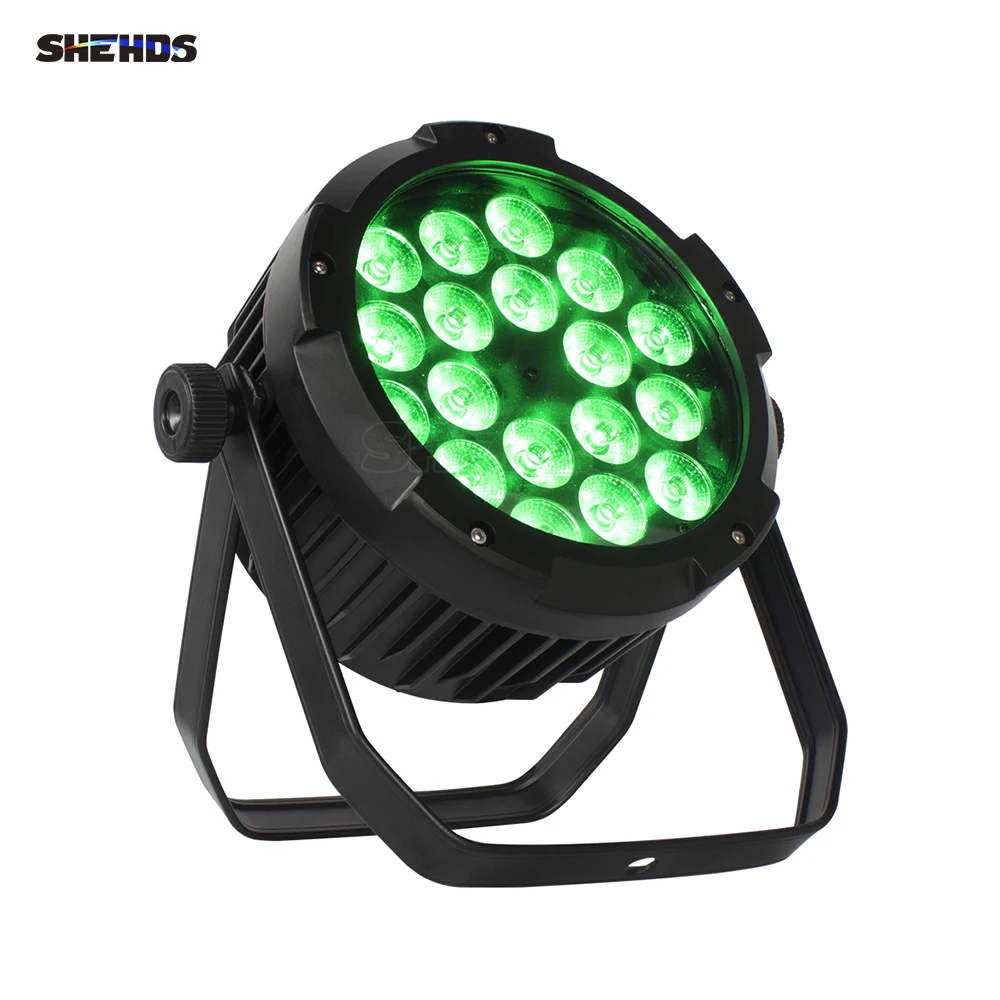 SHEHDS LED Waterproof Par 18x18W RGBWA+UV Lighting DMX Lamp Strobe Dimming Effect Projector Dj Disco Bar