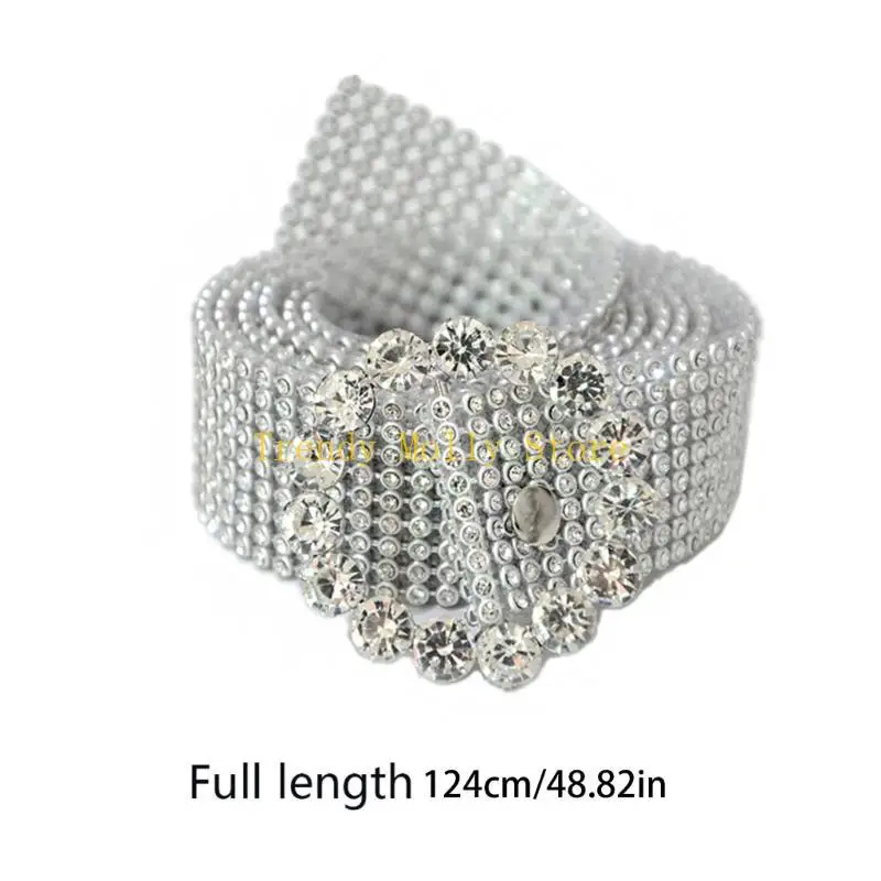 N5kb Women Crystal for Rhinestone Chain Belt Belt Party Club لامعة بريق مجوهر