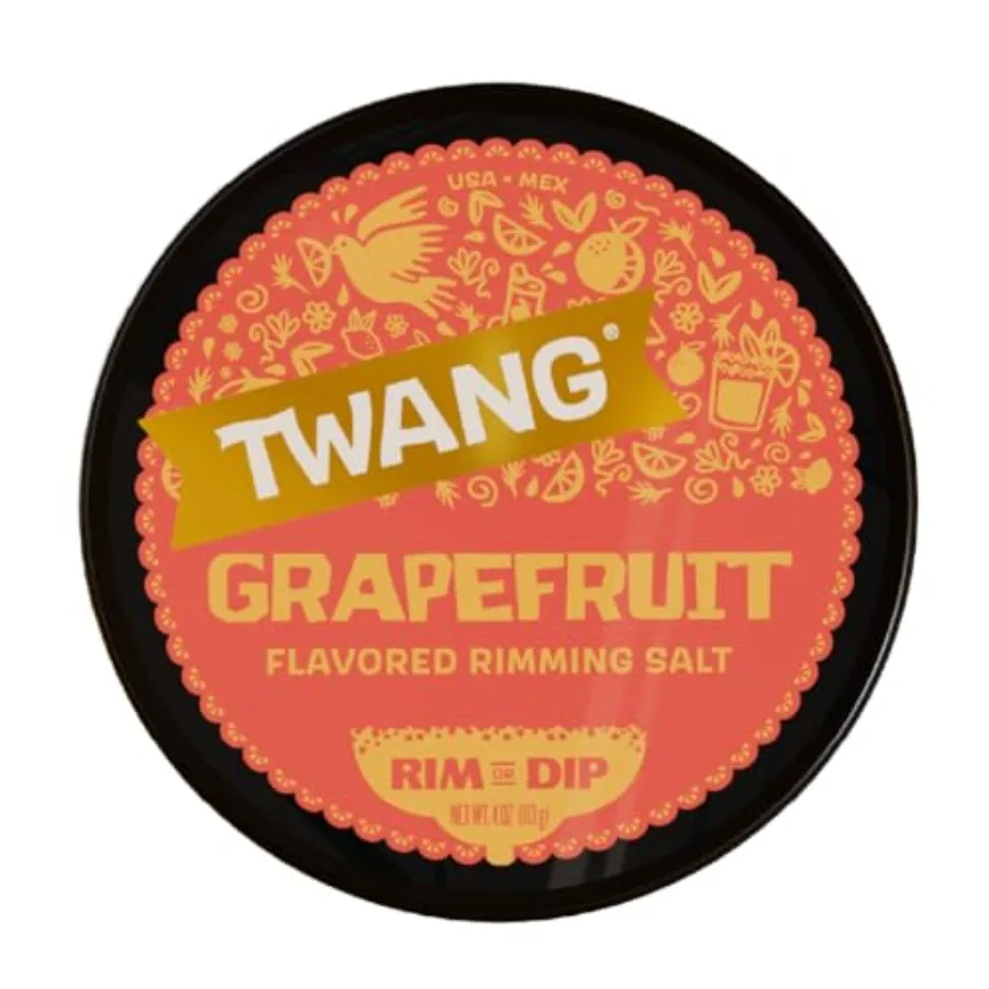 Sal con Sabor a Pomelo Twang para Margaritas, Cócteles, Smoothies y Micheladas, Paquete de 12 Unidades de 4 Onzas