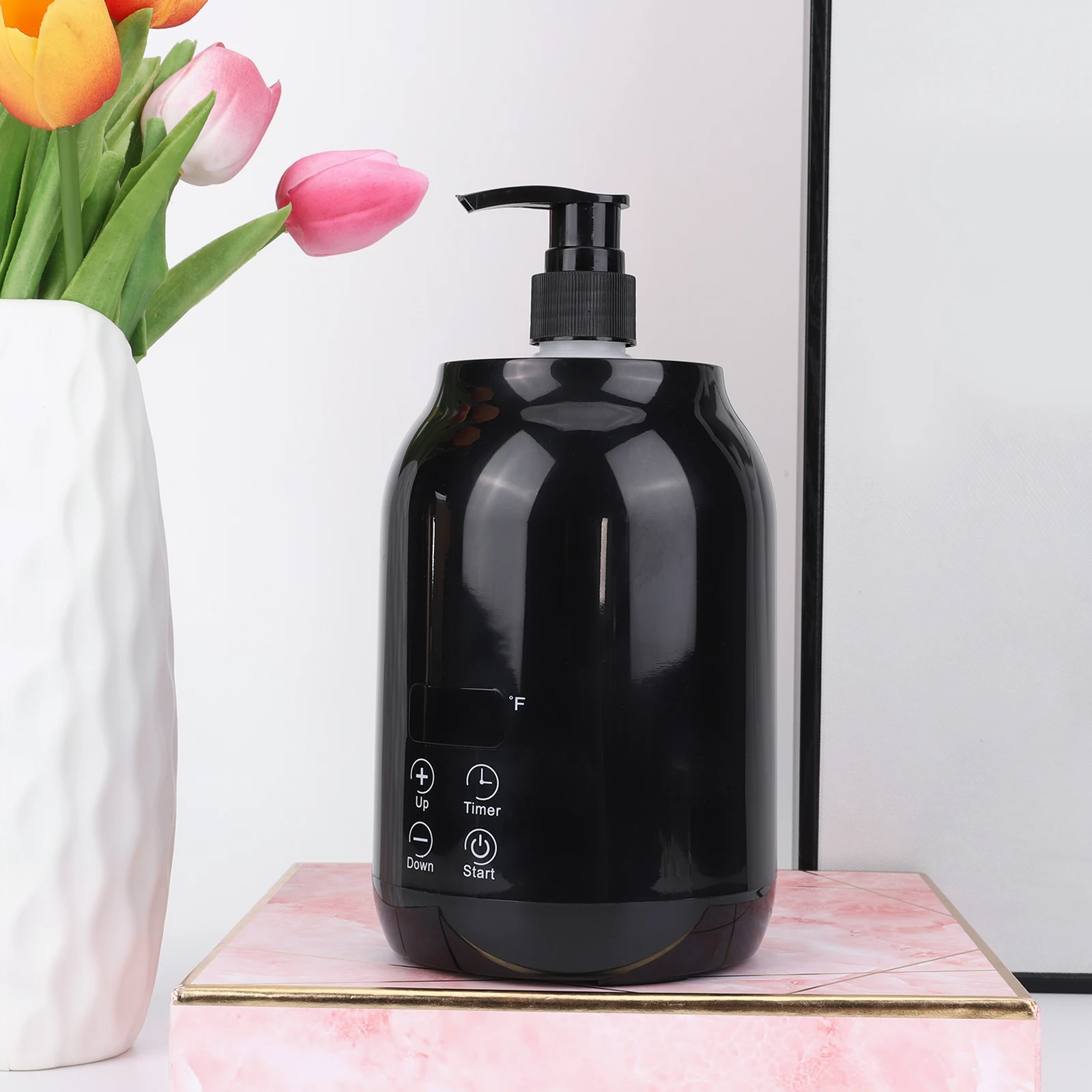 Massageölwärmer, Massageölheizung, LED-Anzeige, Lotionswärmer, schnelle Wärme, Lotionwärmer, 2 Wärmemodi mit Timer für Lotionscreme