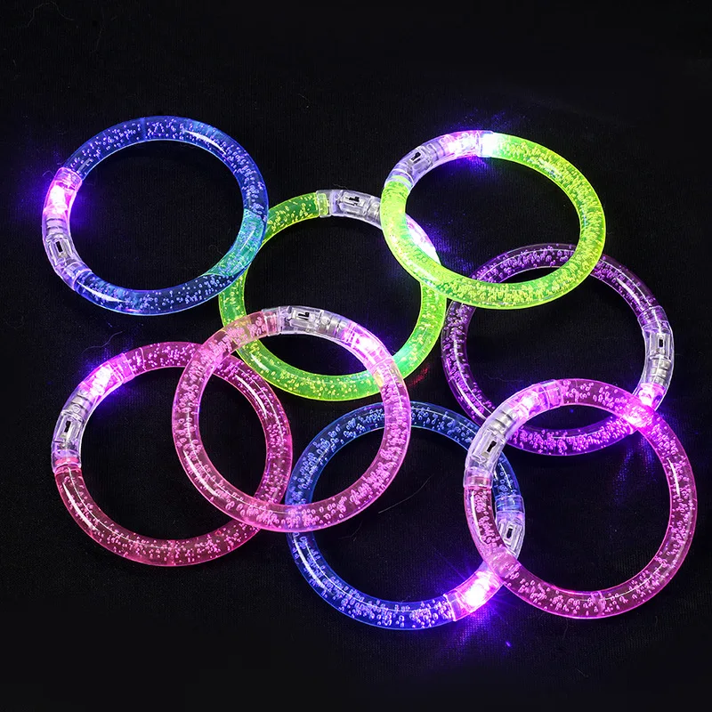 3/6 Pc Creative LED Glow Bangle Bracelets Light Up Wristbands Party Supplies Glowing Bracelet Kids Adults Illuminated Toys