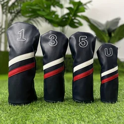 Double slash numbers，Golf Club Cover, Number Print Golf Club Cover, Waterproof PU Club Protective Cover