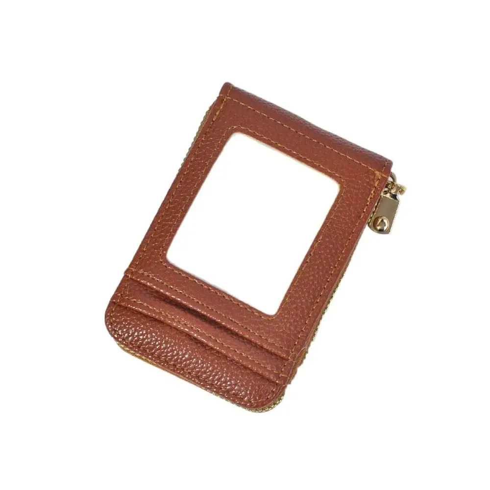 PU Leather Business Card Holder Ins Multi-position Card Case ID Credit Card Holder Coin Purse Zipper Card Protect Case Outdoor