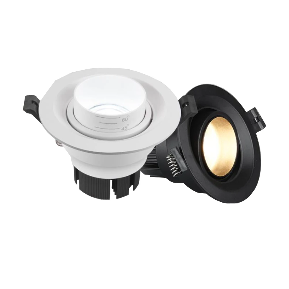 Zoom LED Recessed Spotlight Commercial Lighting Downlight Telescopic Focusing Spotlight Home Living Room COB Spotlight