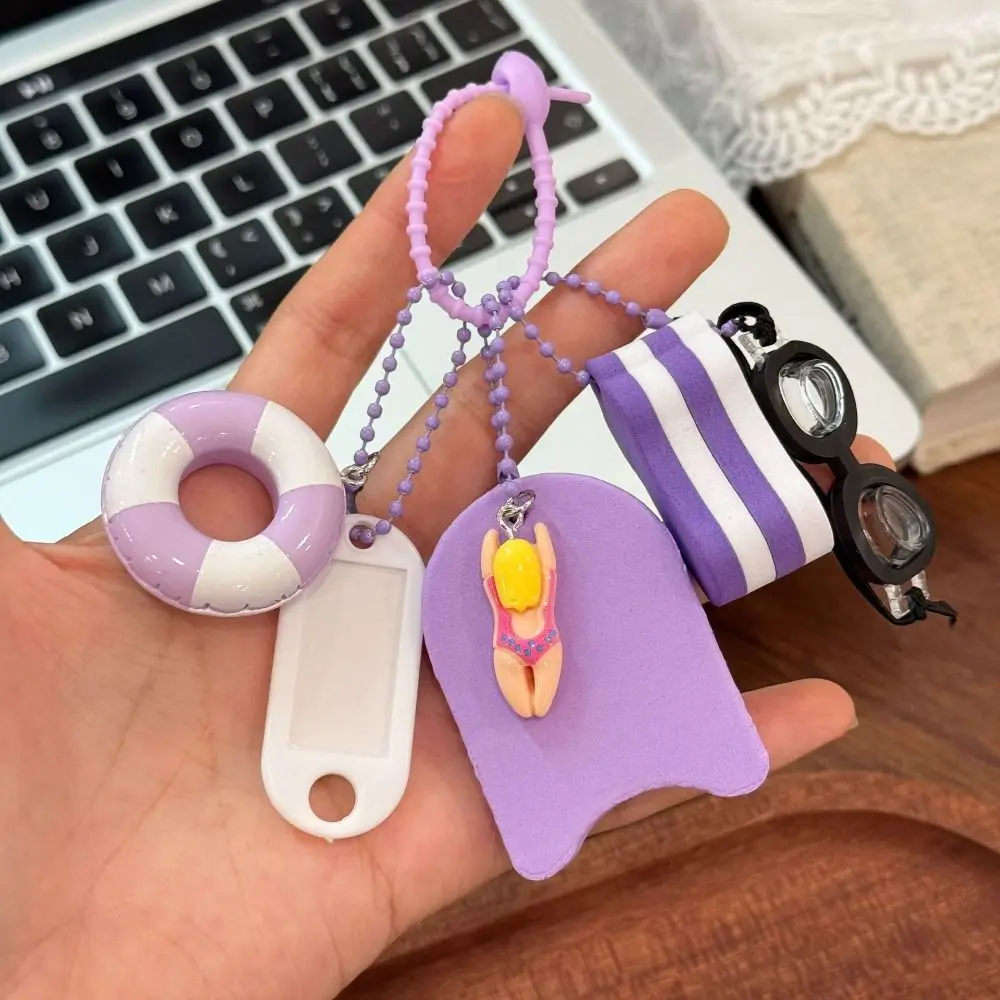 Funny Floating Key Ring Colorful Fashion Swimming Keychain Creative Hanging Diving Mask Bag Pendant Swimming enthusiast