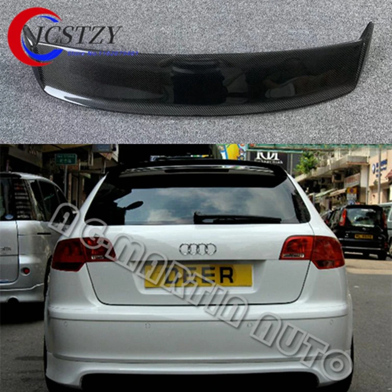 JCSTZY A3 8P Sportback Carbon Fiber Roof lip Spoiler Wing For Audi A3 hatchback 2006~2012